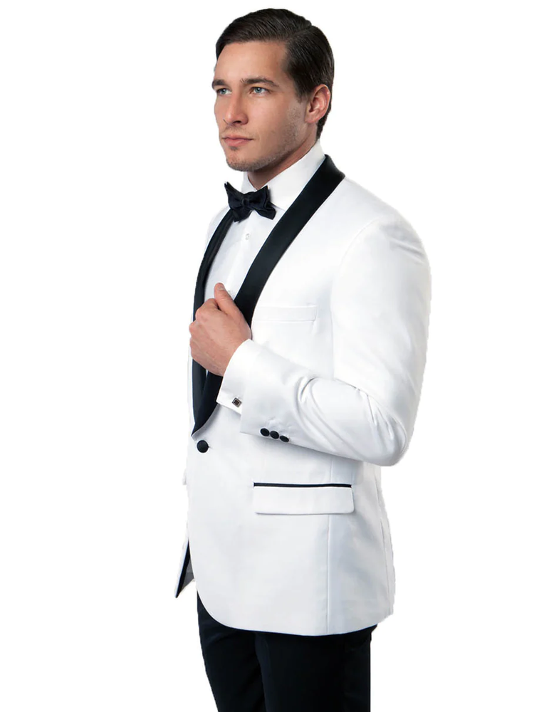 White Prom Suit - White Prom Tuxedo Suits - White Wedding  Fit Wool  Tuxedo