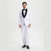 Stacy Adams 3pc Tuxedo Shawl Lapel, Snow White - Men's Tuxedo USA