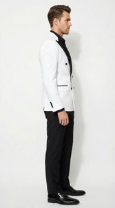 White Double Breasted Blazer Tuxedo Dinner Jacket