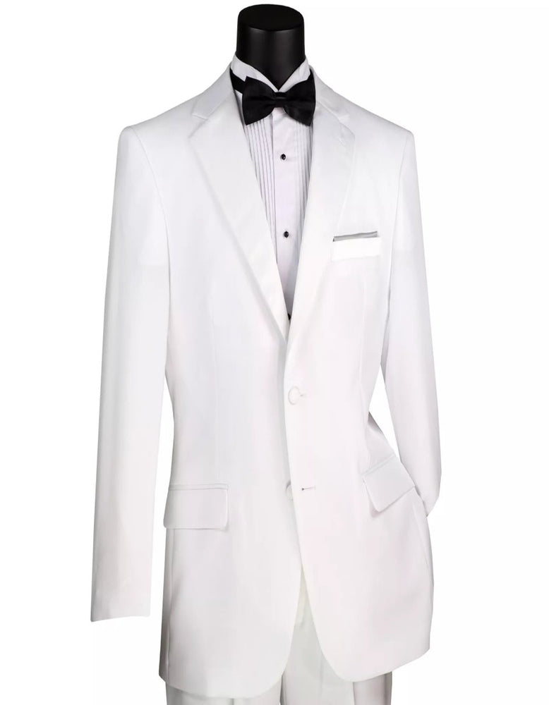 Mens Big and Tall White Tuxedo Classic Fit Suit