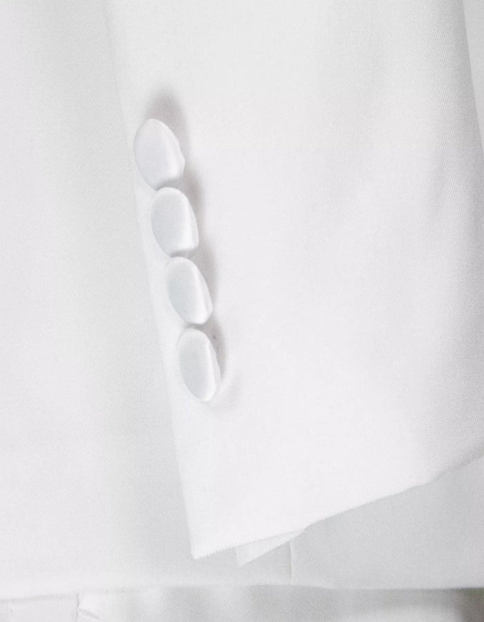 Mens Big and Tall White Classic Fit Tuxedo Sateen Lapel Suit