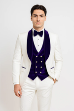 White and Royal Blue Prom Suit