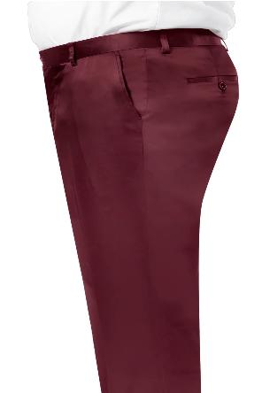 Shiny Dress Pants Wine - Sharkskin Pant For Men - Sateen Pants