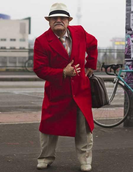 Men's Red Overcoat Long Long Men's Dress Topcoat - Winter Coat