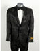 Mens 2 Button Shiny Black on Black Floral Paisley Prom & Wedding Tuxedo - Men's Tuxedo USA