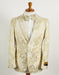 Mens 2 Button Ivory & Gold Foil Floral Paisley Prom & Wedding Blazer - Men's Tuxedo USA