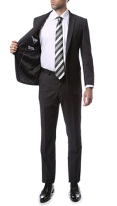 Mens ZNL22S 2pc 2 Button Slim Fit Charcoal Grey Zonettie Suit