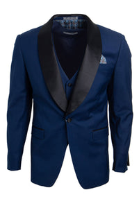 Men's Indigo Blue Stacy Adams Vested 1-Btn. Shawl Lapel Tuxedo
