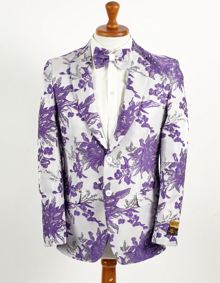 White Prom Suit - White Prom Tuxedo Suits - White Wedding  Paisley Tuxedo Mens groomsmen suits)