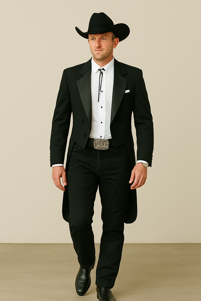 Country Tuxedos For Weddings Mens Black Traje Vaquero Suit & Tuxedo