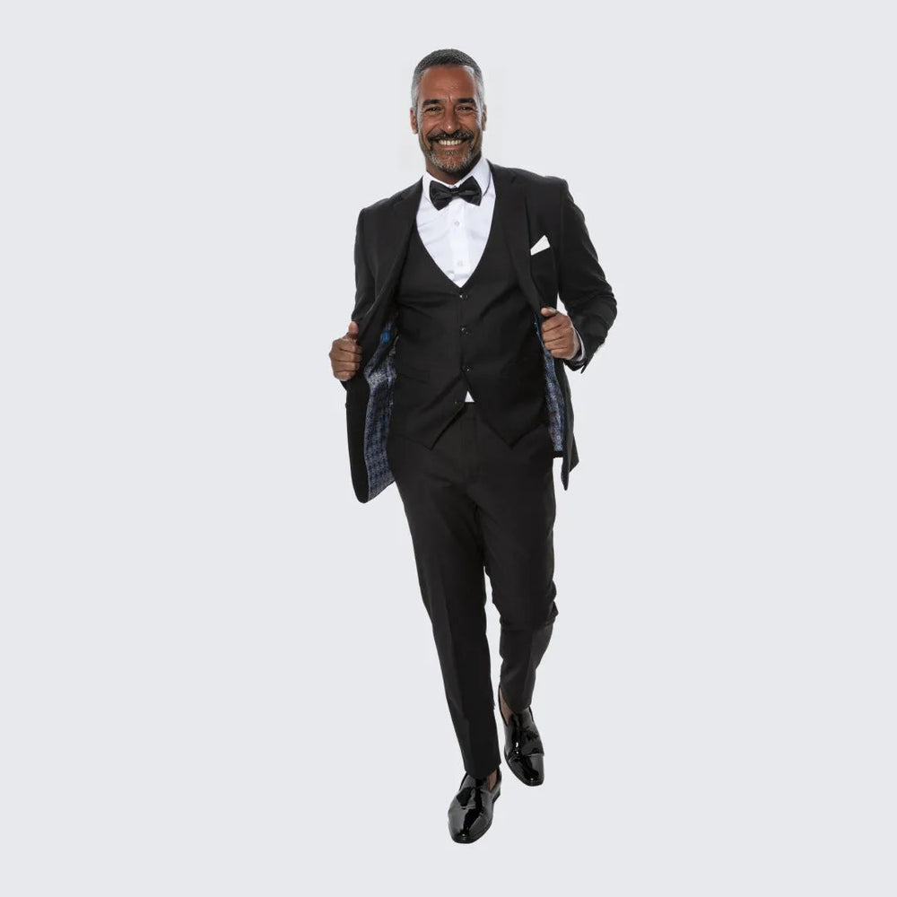 Black Skinny Fit Suit Three Piece Set- Separates - Wedding - Prom