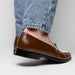 Zelli Alba Italian Calfskin Penny Loafers in Camel and Cream