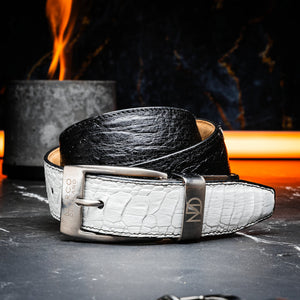 Marco Di Milano Alessio Belt - White & Black Leather Loafers