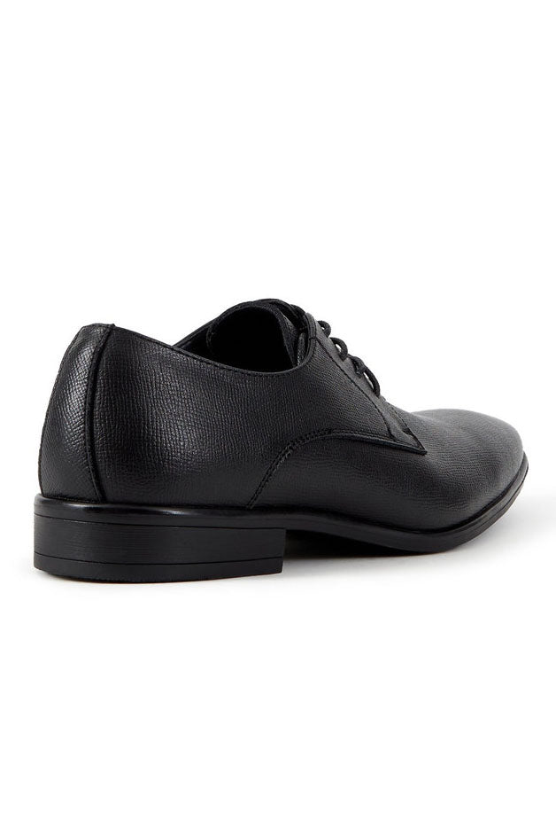 "Allure Oxford" Black Leather Tuxedo Shoes