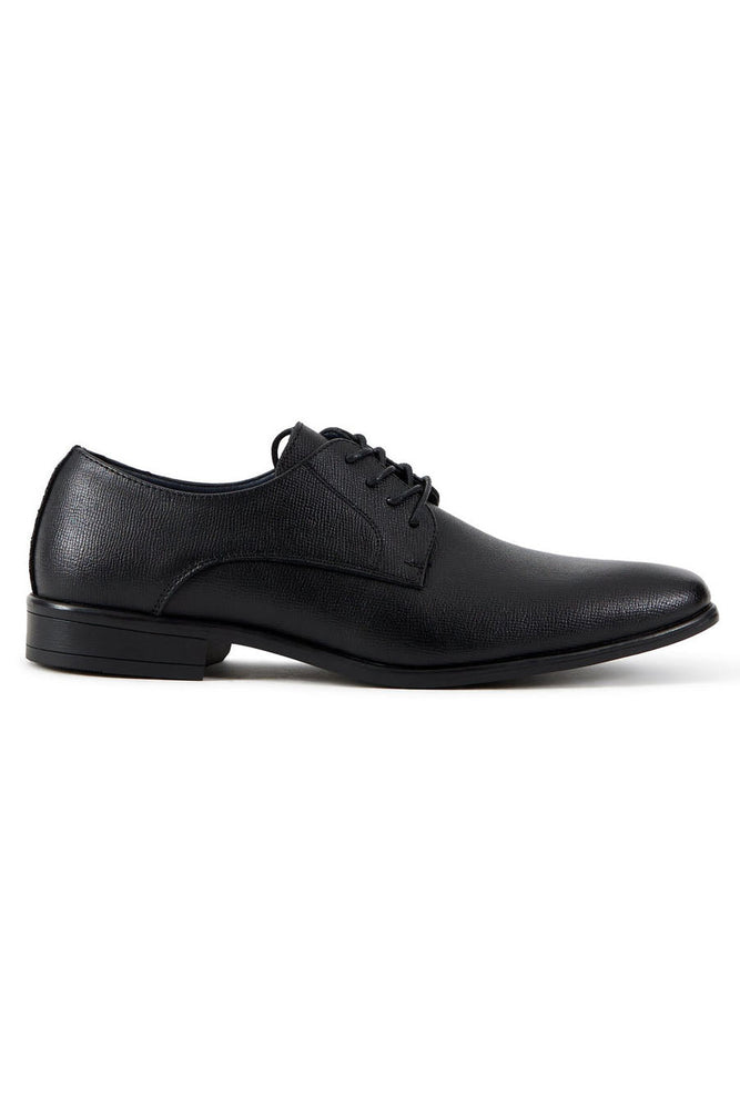 "Allure Oxford" Black Leather Tuxedo Shoes