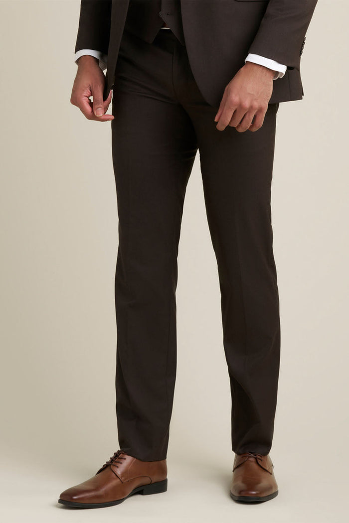 "Mayfair" Brown Luxury Stretch Blend Suit Pants