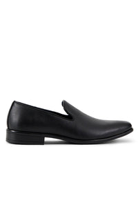 "Allure Slip On" Black Leather Tuxedo Shoes
