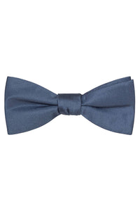 Dusty Blue Solid Satin Silk Bow Tie