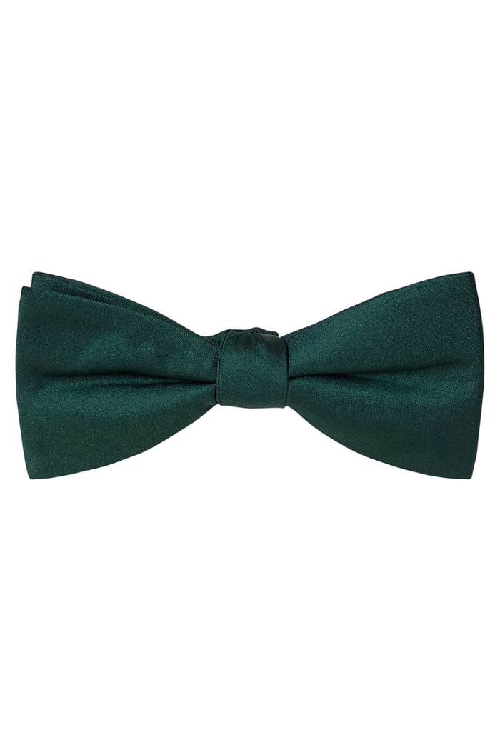 Emerald Solid Satin Silk Bow Tie