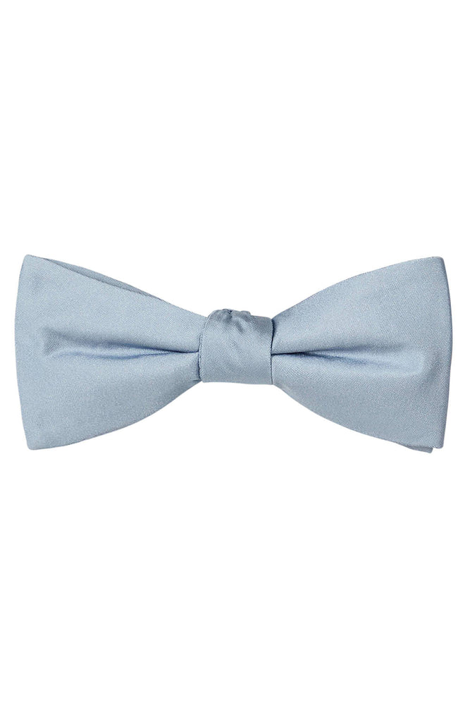 Light Blue Solid Satin Silk Bow Tie