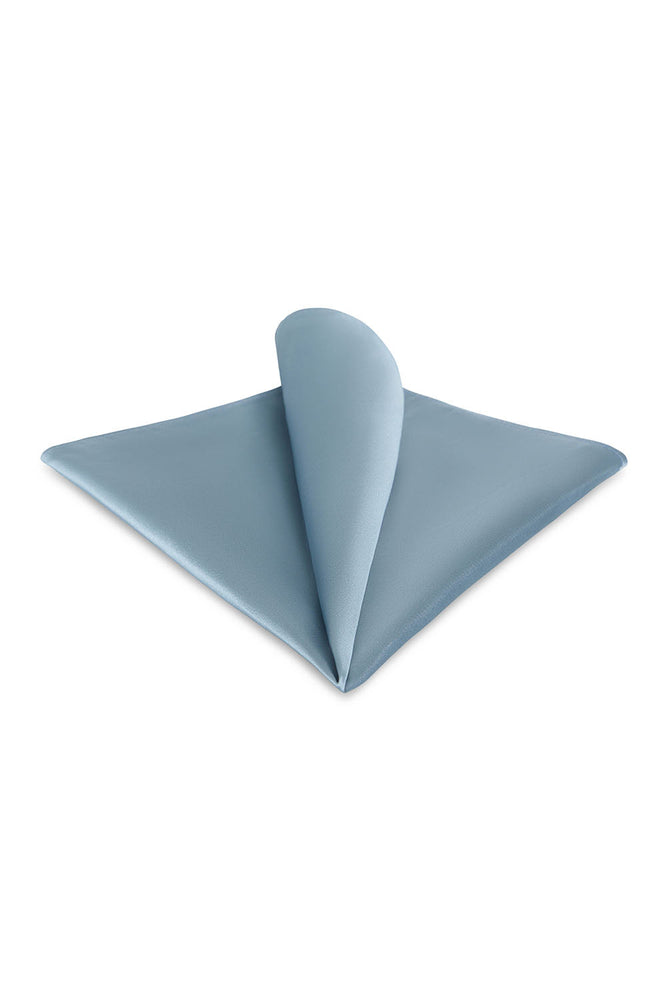Light Blue Solid Satin Silk Pocket Square
