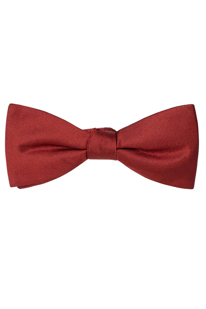 Rust Solid Satin Silk Bow Tie
