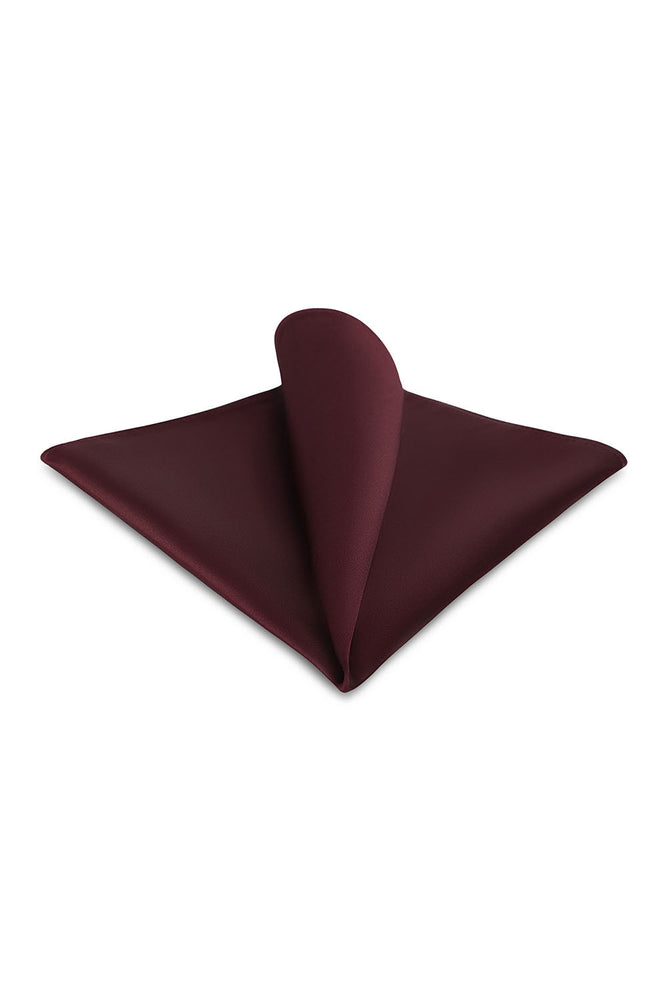 Burgundy Solid Satin Silk Pocket Square