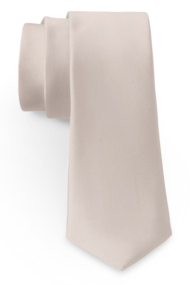 Champagne Solid Satin Silk Necktie