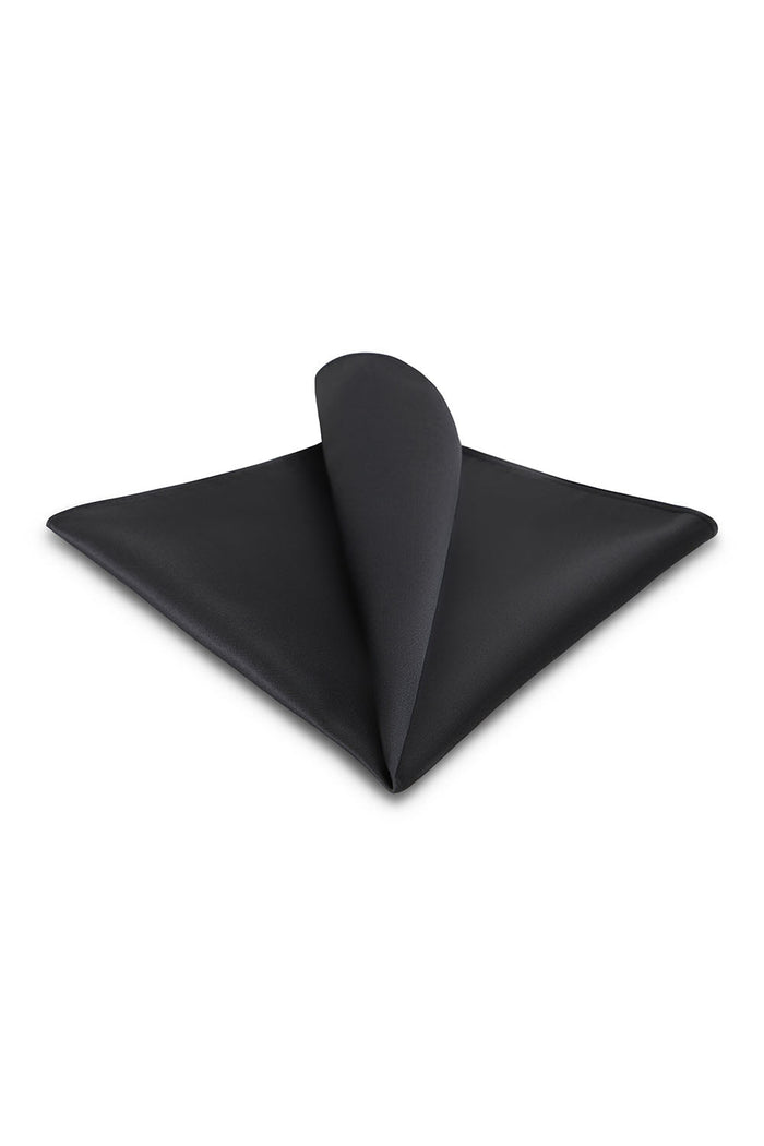 Charcoal Solid Satin Silk Pocket Square