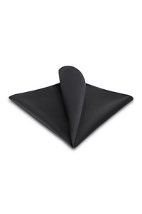 Charcoal Solid Satin Silk Pocket Square