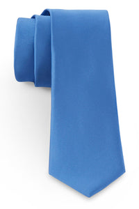 Cornflower Solid Satin Silk Necktie