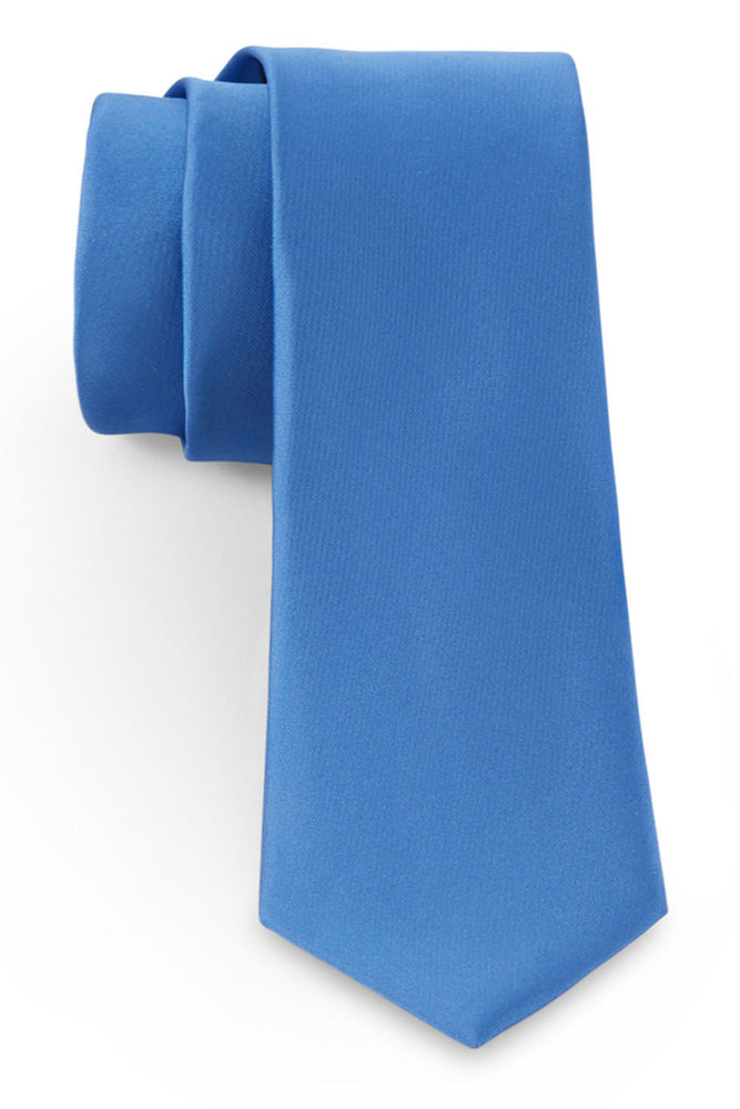 Cornflower Solid Satin Silk Necktie
