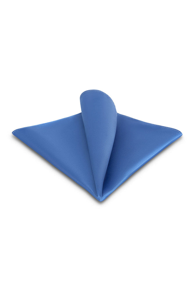 Cornflower Solid Satin Silk Pocket Square