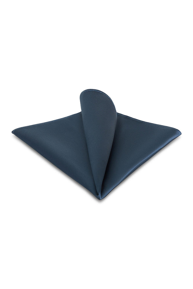 Dusty Blue Solid Satin Silk Pocket Square