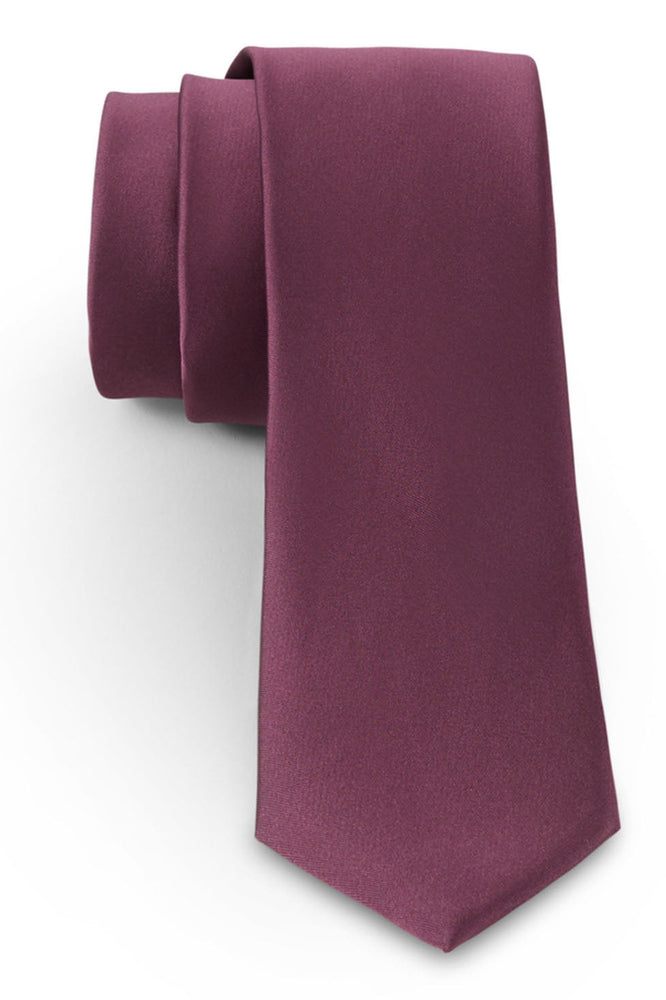 Dusty Plum Solid Satin Silk Necktie