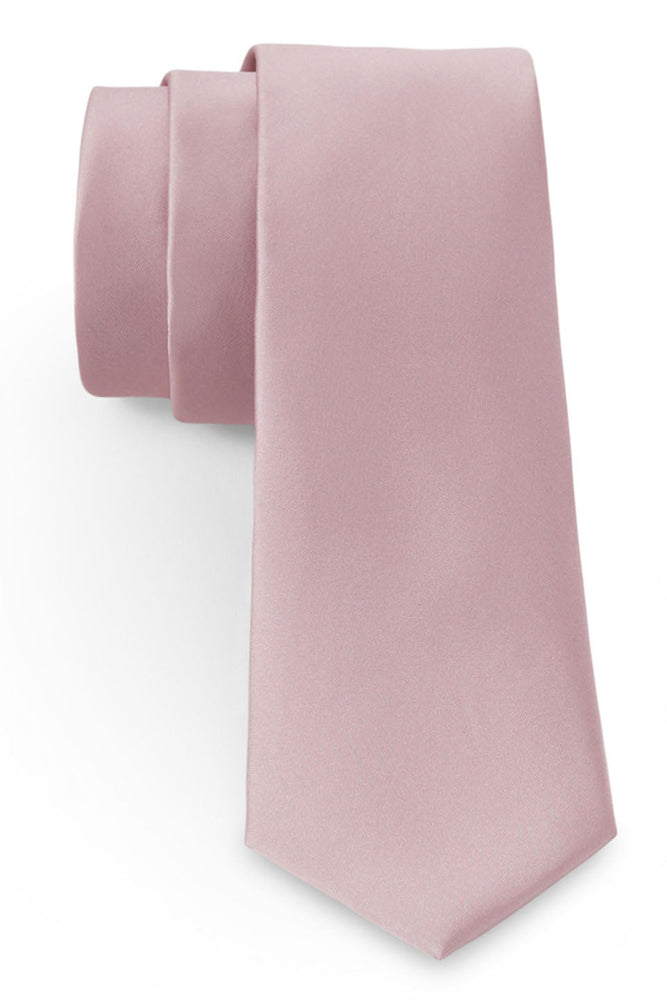 Light Pink Solid Satin Silk Necktie