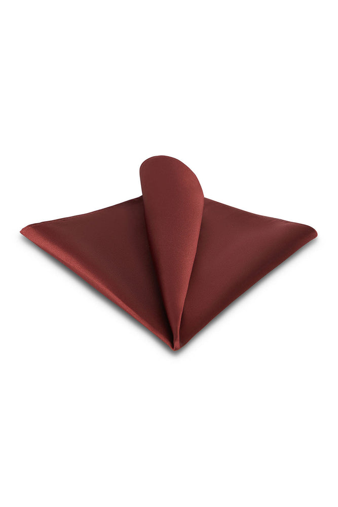 Rust Solid Satin Silk Pocket Square