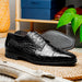 Zelli Andrea Genuine Crocodile Cap Toe Derby Shoes in Black