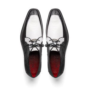 Marco_Di_Milano Andretti: Luxury White & Black Leather Loafers