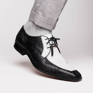Marco_Di_Milano Andretti: Luxury White & Black Leather Loafers