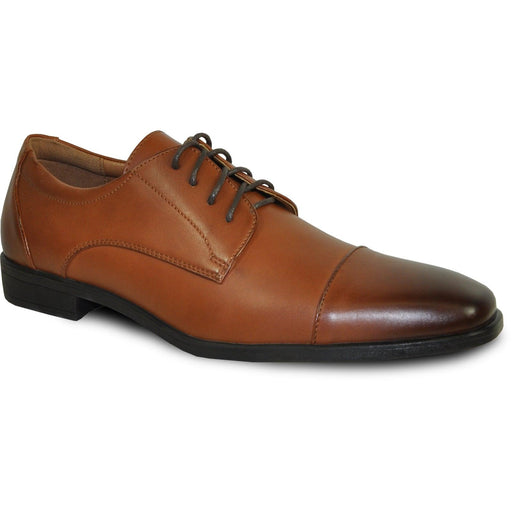 "Antique Brown Oxfords: Bravo Men's Vintage Style Cap Toe Dress Shoes" - USA Men's Outlet