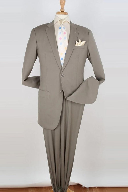 "Apollo King Beige Wool Modern Fit Suit for Tall Men: 2 Btn and Extra Long" - USA Men's Outlet