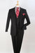 "Apollo King Men's Classic Fit Vested One-Button Suit in Black" - USA Men's Outlet