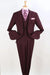 Apollo King Men's Classic Fit Vested Suit: Burgundy Pleated Pant with Two Buttons - USA Men's Outlet