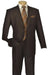 Apollo King Men's Modern Fit Brown Wool-Feel Suit - USA Men's Outlet