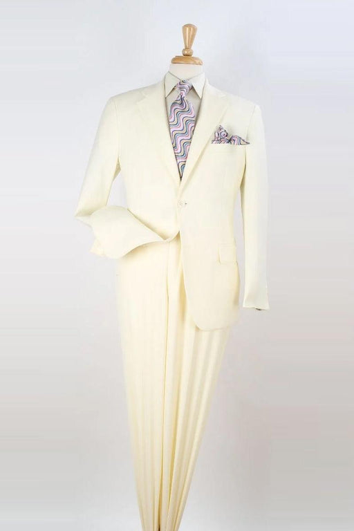 "Apollo King Men's Two Button Modern Fit Ivory 2-Piece Suit" - USA Men's Outlet