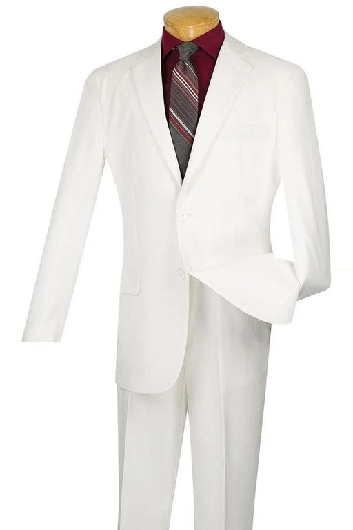 Apollo King Men's Two-Button Wool-Feel Suit in White | Modern Fit - USA Men's Outlet