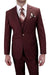 "Apollo King Men's Vested Tuxedo Suit: Classic Fit, Two-Button, Burgundy" - USA Men's Outlet