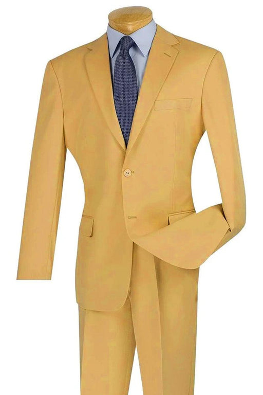 Apollo King Men's Wool-Feel 2-Button Modern Fit Suit - Camel - USA Men's Outlet