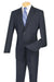 "Apollo King Mens 2-Button Navy Wool-Feel Suit: Modern Fit" - USA Men's Outlet